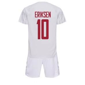 Lacne Dětský Futbalové dres Dánsko Christian Eriksen #10 MS 2022 Krátky Rukáv - Preč (+ trenírky)